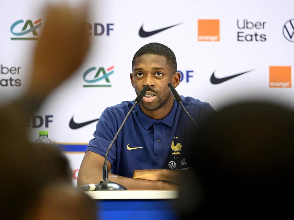 Dembélé durante la conferencia de prensa previo al duelo ante Argentina.