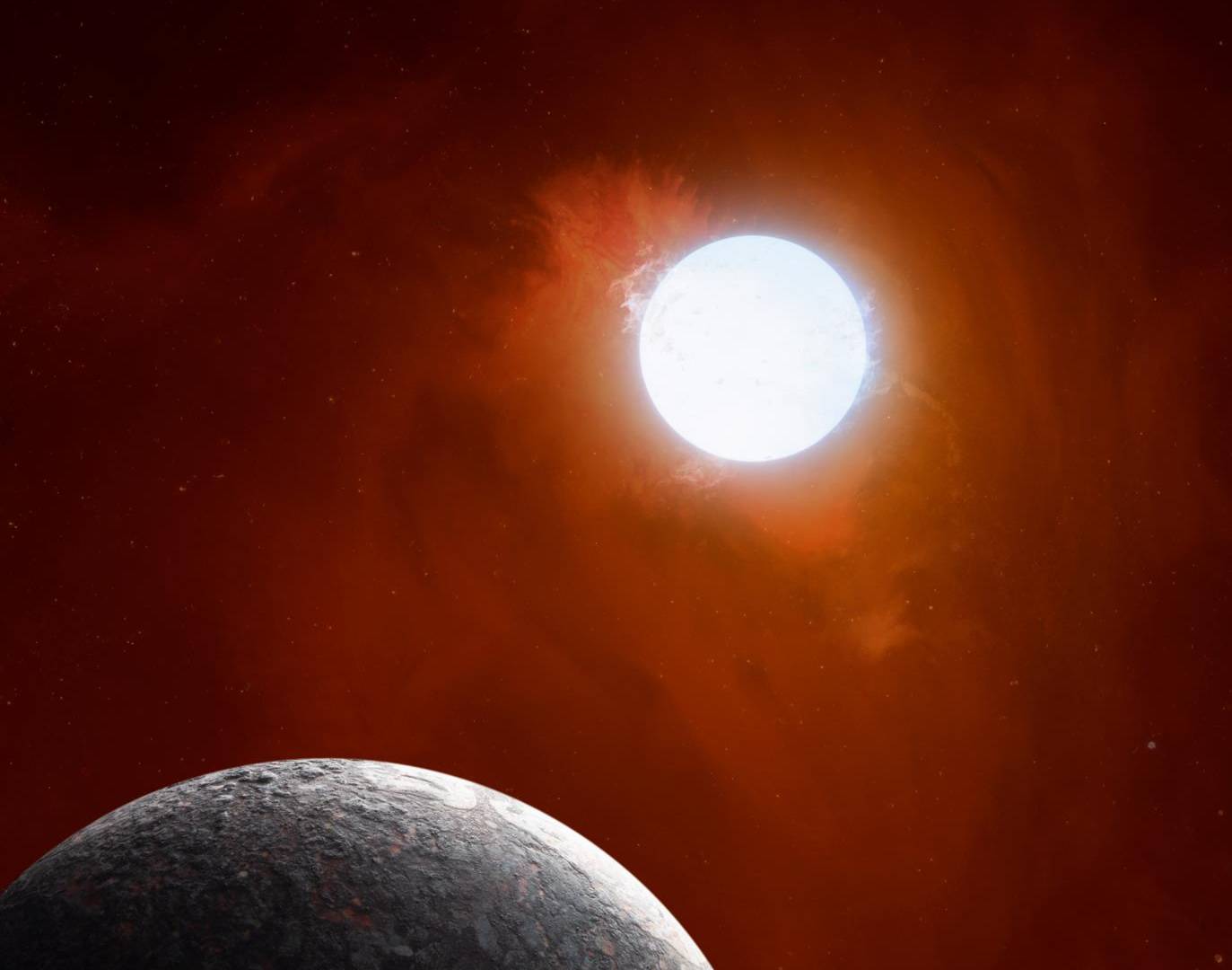 $!Concepto artístico de un planeta rocoso orbitando una enana blanca. Podría suceder eso con la Tierra.