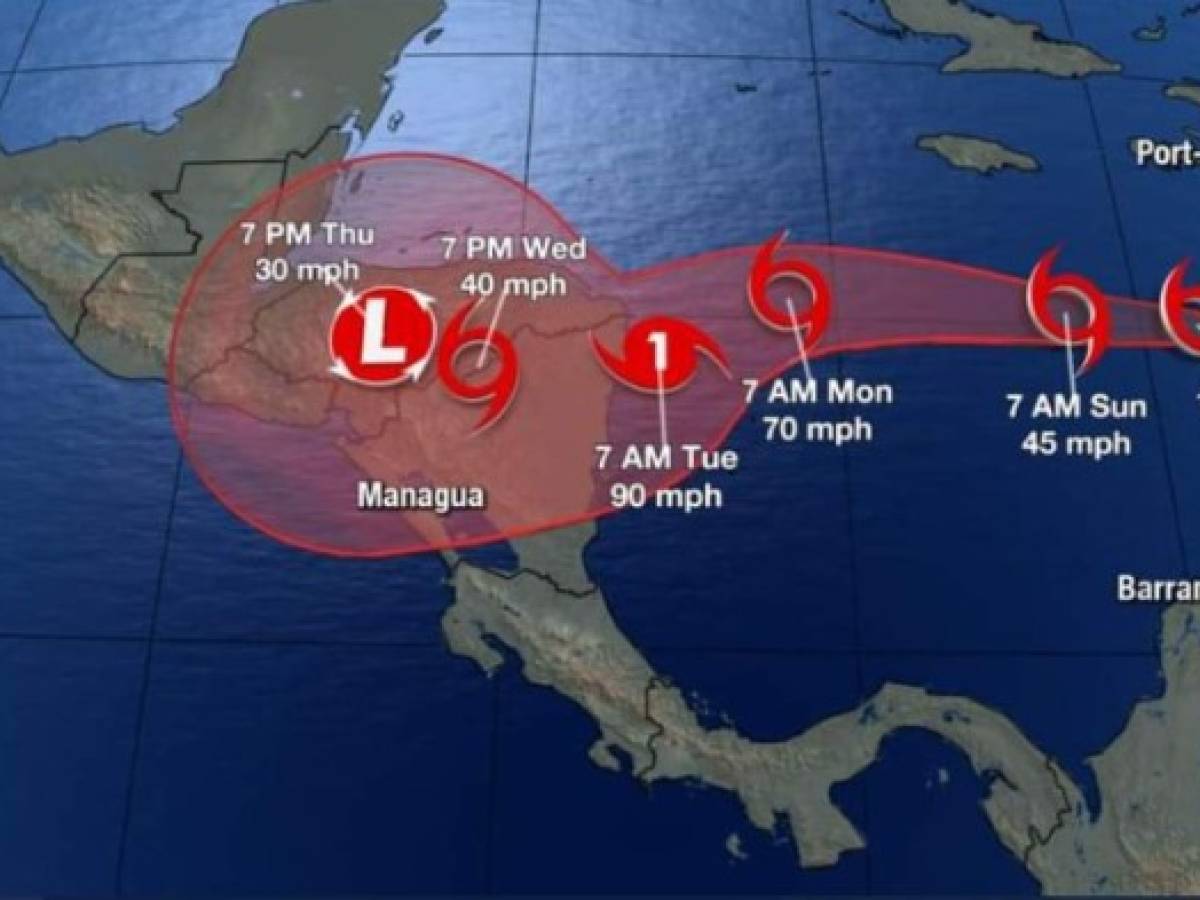 En vivo: Siga la trayectoria del huracán Eta