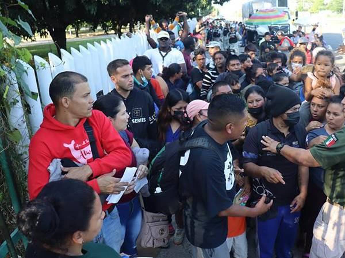 Migrantes en Tapachula, México.