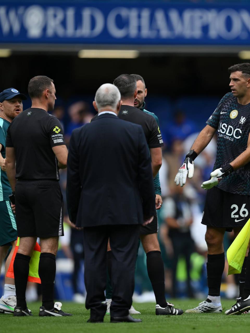 Emiliano 'Dibu' Martínez debutó este domingo como nuevo portero del Chelsea.