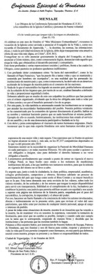 El narcotráfico es una lacra que ha permeado las instituciones del país, dice la Conferencia Episcopal de Honduras