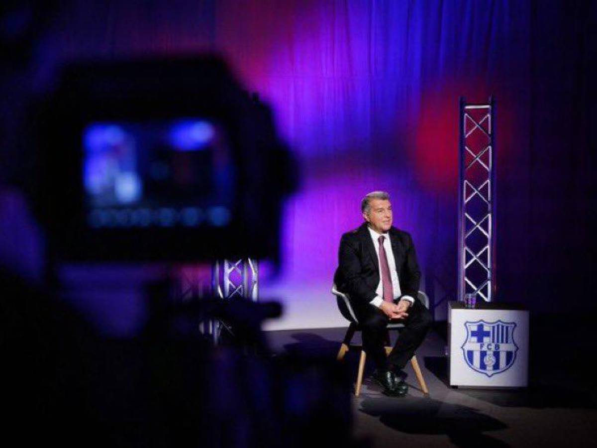 Joan Laporta en la entrevista al canal del Barcelona.