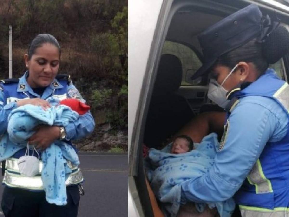 Madre hondureña da a luz a gemelos en carretera con ayuda de policías