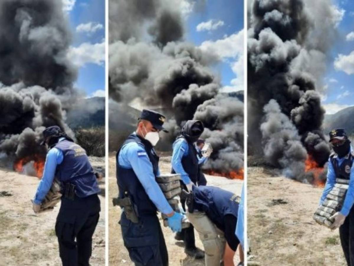 Incineran 378 kilos de cocaína en Tegucigalpa