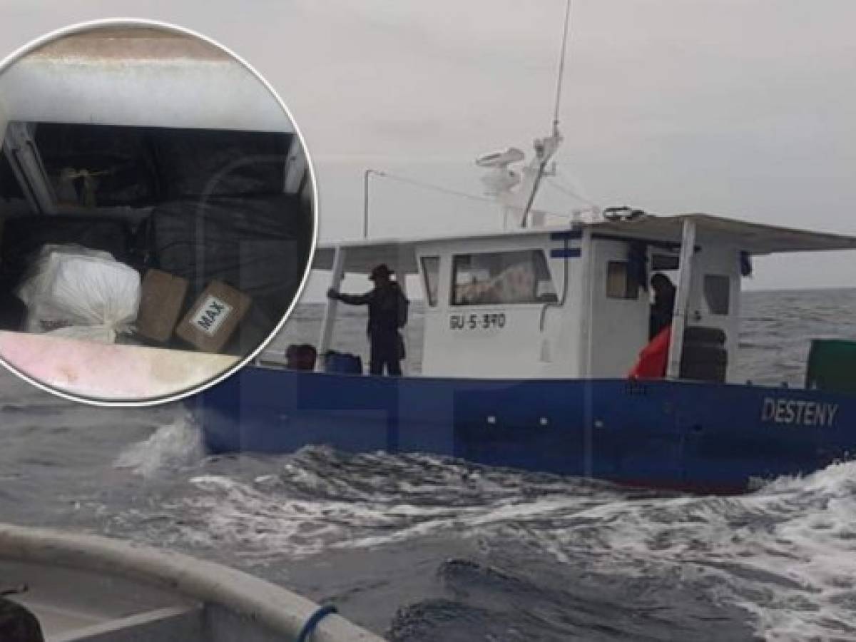 Incautan barco con fardos de supuesta cocaína en Gracias a Dios