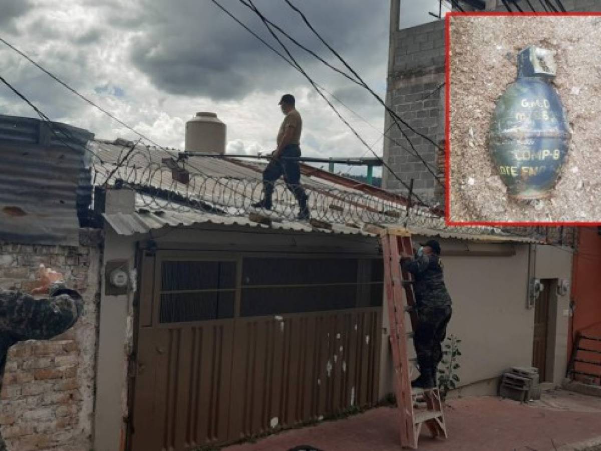 Neutralizan granada a punto de explotar sobre el techo de una casa en Tegucigalpa