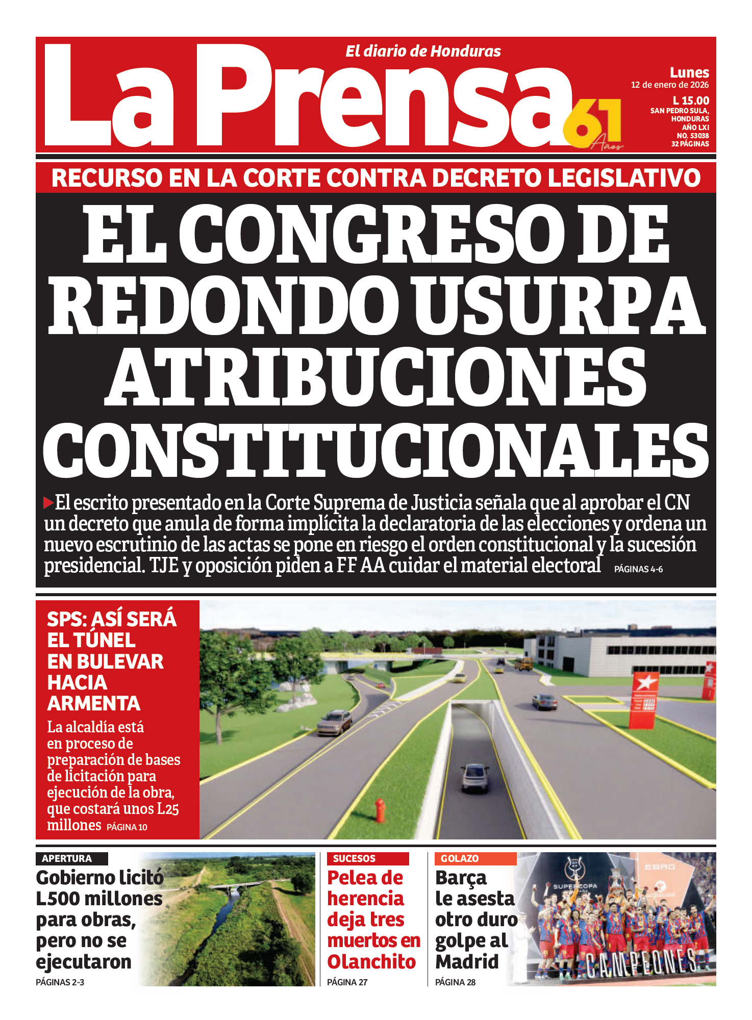 El Congreso de Redondo usurpa atribuciones constitucionales