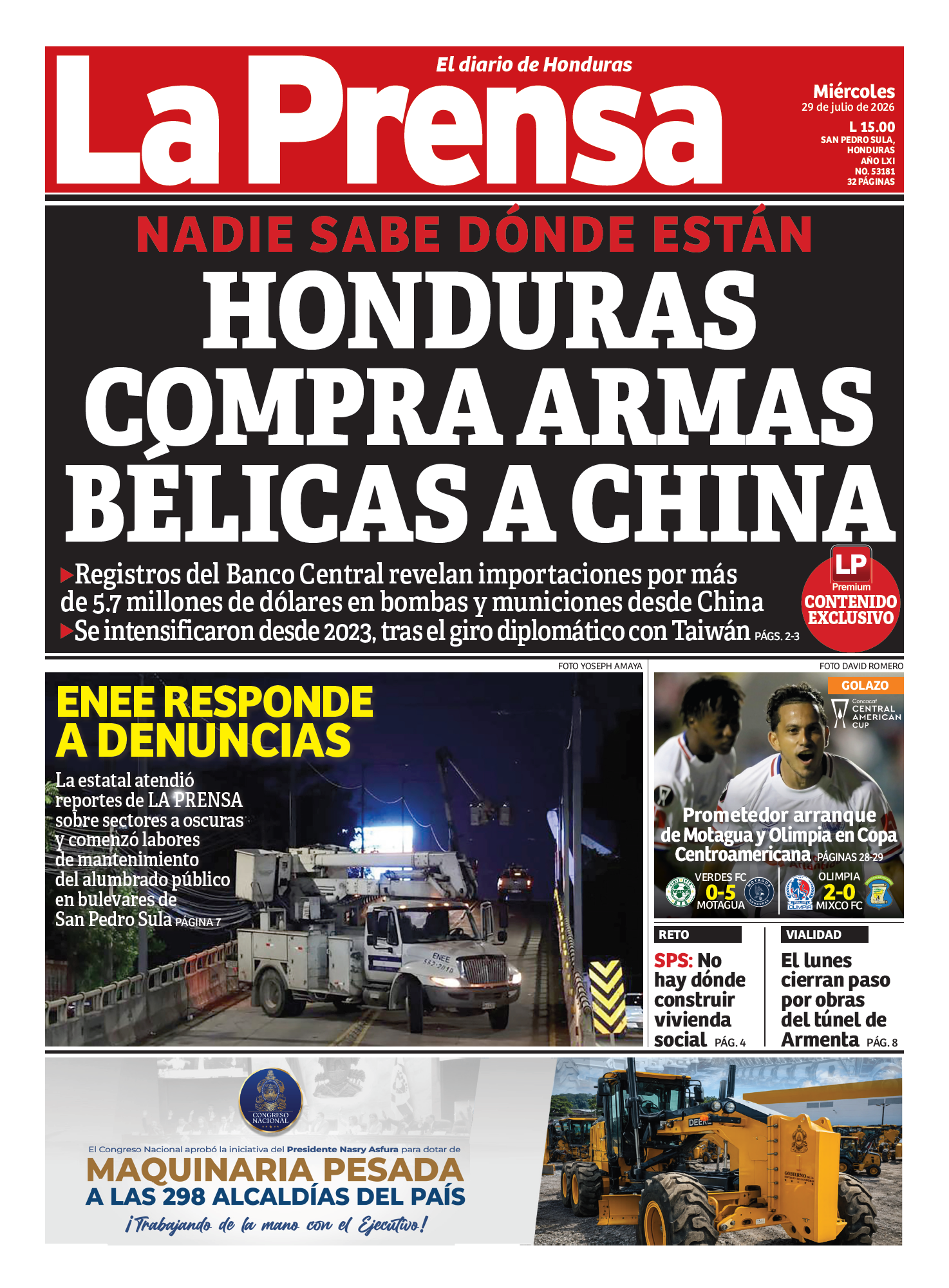 Honduras compra armas bélicas a China