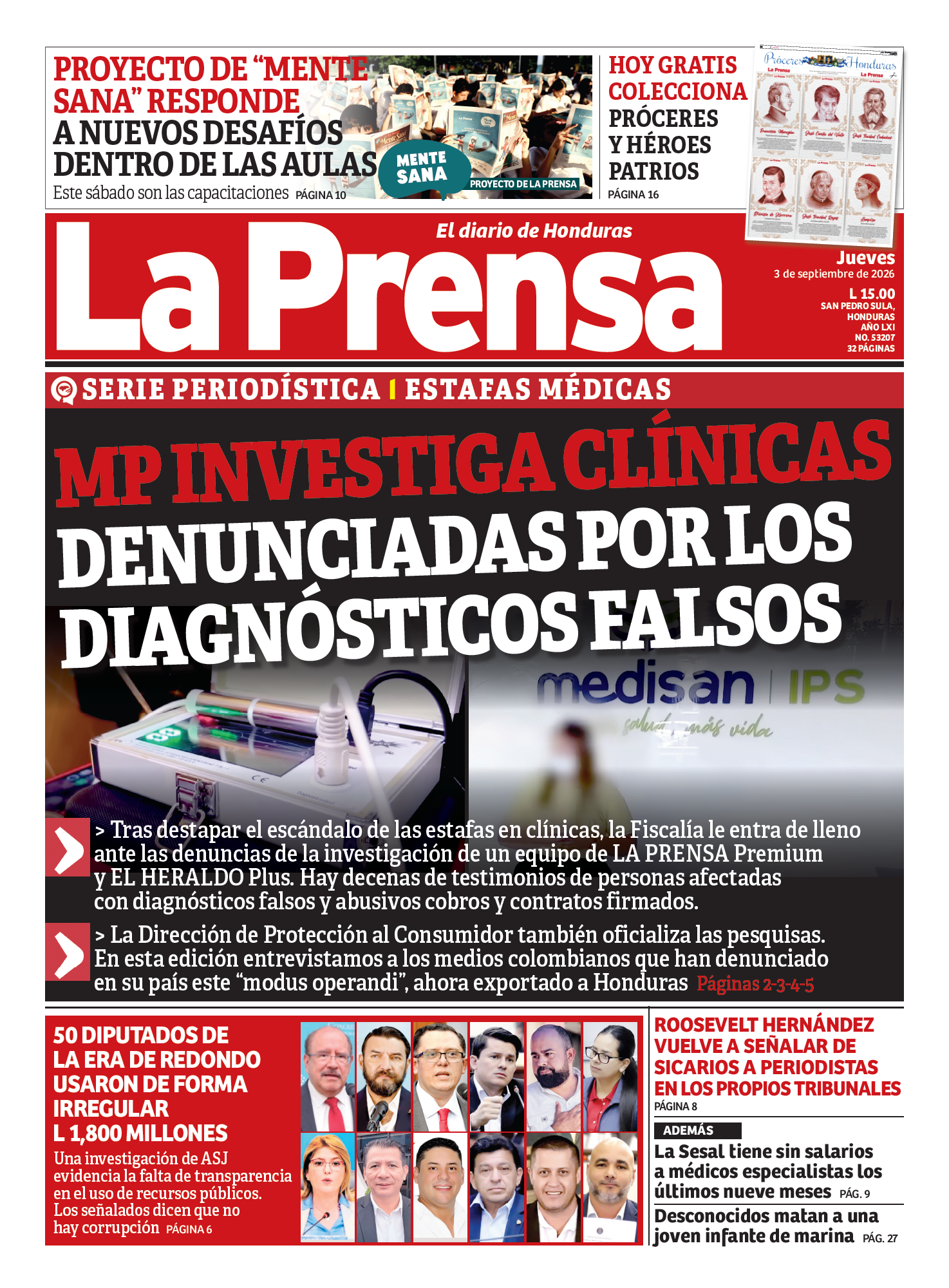 MP investiga clínicas denunciadas por los diagnósticos falsos