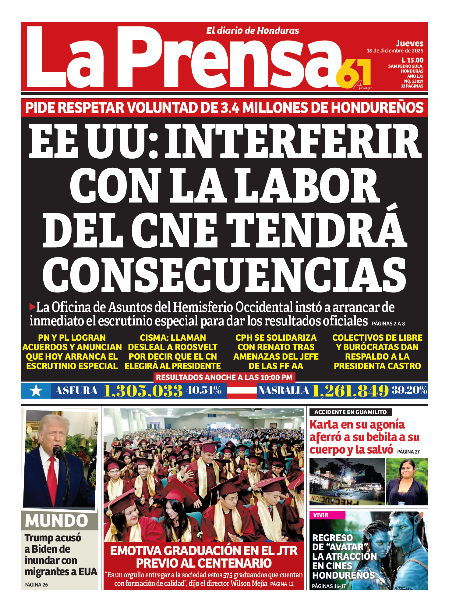 EE UU: Interferir con la labor del CNDE tendrá consecuencias