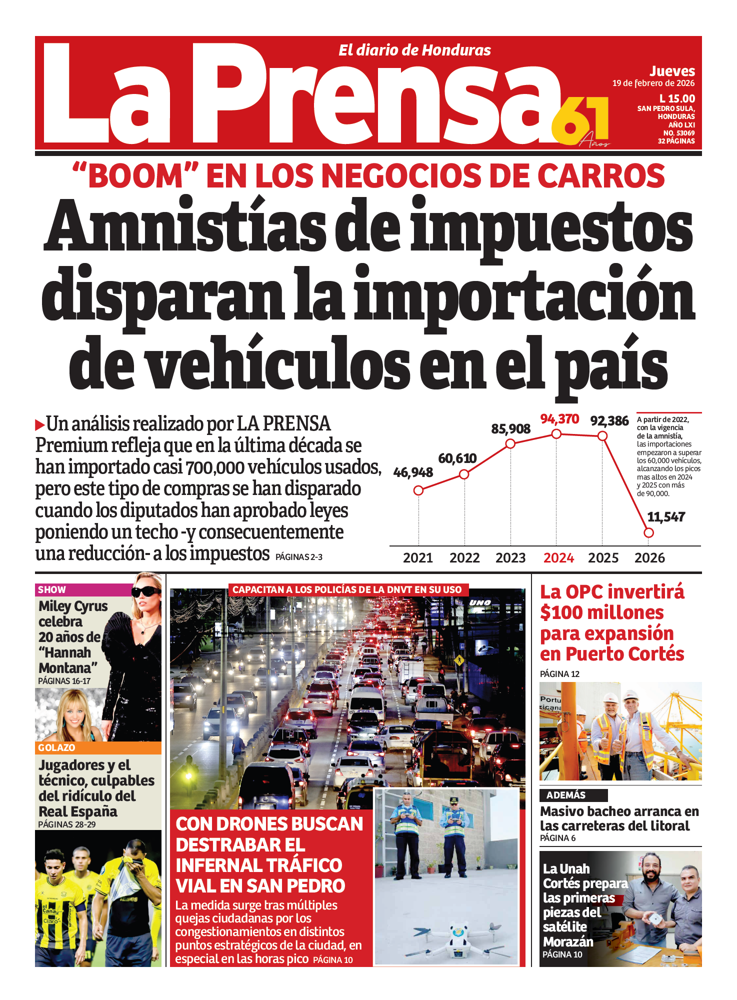 Amnistías de impuestos disparan la importación de vehículos en el país