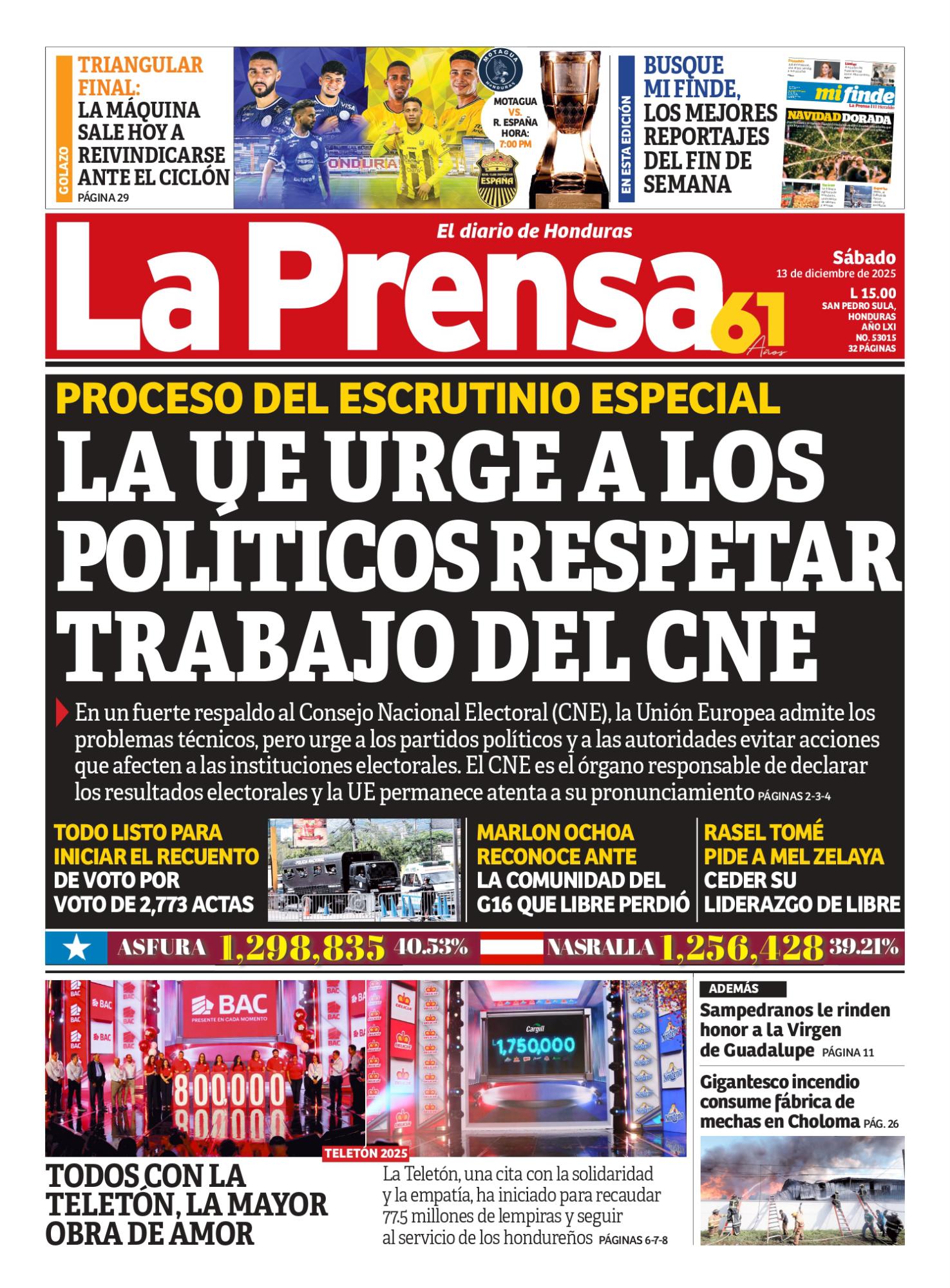 La UE urge a los políticos respetar trabajo del CNE