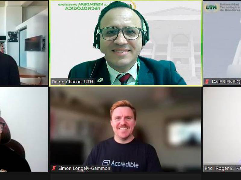 <b><span class=mln_uppercase_mln>Alianza.</span></b> La firma del convenio entre UTH y la empresa Accedible se realizó vía Zoom en una videoconferencia.<span class=mln_uppercase_mln> </span>