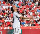 Mbappé lamentando una de las ocasiones falladas en el duelo Mallorca vs Real Madrid.