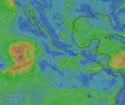 Captura de pantalla en tiempo real de la tormenta tropical Élida en el Pacífico.
