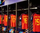 El vestuario de la selección española previo a su estreno en la Copa del Mundo.