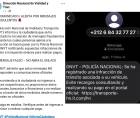 La DNVT alertó a la ciudadanía sobre mensajes fraudulentos que notifican supuestas multas de tránsito e incluyen enlaces para realizar pagos. Las autoridades reiteran que las infracciones se notifican únicamente de manera presencial y piden no abrir links sospechosos.
