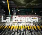 Fotos de las armas decomisadas a la MS en San Pedro Sula.