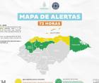 Mapa de alertas de la Comisión Permanente de Contingencias (Copeco)