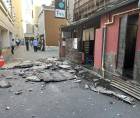 La pared exterior de un restaurante que se derrumbó tras el terremoto en la ciudad de Kumamoto, en el suroeste de Japón EFE/EPA/JIJI PRESS JAPAN OUT EDITORIAL USE ONLY/