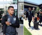 Edwin Rodríguez a su regreso con la Selección de Honduras al aeropuerto Palmerola.