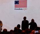 Nasry Asfura durante su participación en la celebración del 250 aniversario de la independencia de Estados Unidos.