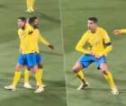 Cristiano Ronaldo le dedicó un gesto obsceno a la afición del Al-Shabab por gritarle “Messi, Messi”.
