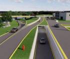 Esta es un diseño presentad 0la municipalidad de como quedaría el túnel que se construirá en esa zona donde muestran el sentido en que lo usarán los conductores.
