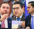 El diputado Jorge Cálix, del Partido Liberal; el diputado Eder Leonel Mejía, del Partido Nacional; y Tomás Zambrano, presidente del Congreso Nacional.