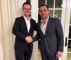 Tomás Zambrano, presidente del Congreso Nacional de Honduras, y el excongresista republicano estadounidense Matt Gaetz.