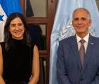 Michelle Muschett, subsecretaria general de las Naciones Unidas y administradora adjunta del Programa de las Naciones Unidas para el Desarrollo (PNUD), y Nasry Asfura, presidente de la República de Honduras.