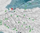 Epicentro del sismo registrado esta mañana de miércoles, 5 de agosto de 2026, cerca de Omoa, Cortés.