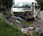 Un bus de la ruta Siguatepeque-Taulabé y un vehículo tipo pickup chocaron en el sector de Montañuelas.