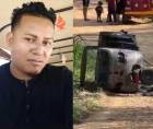 Fotografía en vida de Rigoberto Medina y la escena del crimen.