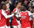 Bukayo Saka tiene ganando al Arsenal ante Atlético de Madrid.