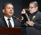 Comisario de policía Arnold Yadir Cantarero Argueta y el nuevo director de la ATIC, Allan Reyes.
