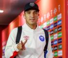 Momento de la llegada de Michaell Chirinos al estadio Rommel Fernández.