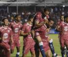 Jugadores del Motagua festejando el gol que abrió el marcador en el duelo ante CD Choloma.