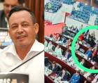 El incidente, protagonizado por el congresista de Libre, quedó grabado por las cámaras de seguridad del Congreso Nacional.