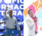 Nasry y Nasralla en actividad en los búnkeres del Partido Nacional y del Partido Liberal.