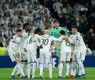 Jugaodores del Real Madrid en el partido ante el Mónaco por la Champions League.