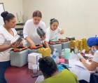 Personal de la Región Sanitaria Metropolitana de San Pedro Sula durante una brigada de vacunación.