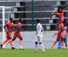 Daniel Carter Bodden celebrando su gol que adelantó a la UPN contra el Platense.