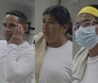 Edwin Noel Ávila, Delmira Gutiérrez Bonilla y Rosa Yadira Cortés Gutiérrez durante el juicio en el tribunal de sentencias de San Pedro Sula.