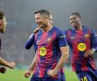 Jugadores del Barcelona celebrando.