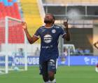 Cristopher Meléndez celebrando su gol para el 1-0 del Motagua ante el CD Choloma.