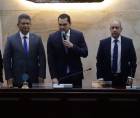 Tomas Zambrano tras ser juramentado como presidente de la Junta Directiva Provisional del Congreso Nacional.