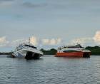 El ferry de Galaxy Wave se hunde en el muelle de cabotaje de La Ceiba, Atlántida.