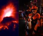 Las autoridades de protección civil de Guatemala evacuaron este martes a al menos dos aldeas por el aumento de las erupciones del volcán de Fuego, ubicado en el centro del país centroamericano. Fotografías: EFE